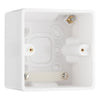 BG Electrical 2A Unswitched Round Pin Socket White & 50mm Pattress Back Box