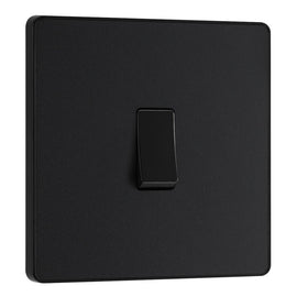 BG Evolve Matt Black 1 Gang 20A 16AX 2 Way Light Switch PCDMB12B with 25mm Steel Back Box