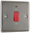 NBI74 Front - This 45A single switch for cookers from British General is double poled for safety and has a flush power indicator.