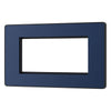 BG Evolve Matt Blue Screwless Double 4 Gang Brush Cable Entry