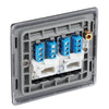 BG Nexus Matt Black Double Slave Telephone Socket NFBBTS2 with 35mm Steel Back Box