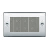 BG Nexus Polished Chrome Triple Secondary Touch Dimmer Switch Grey Inserts