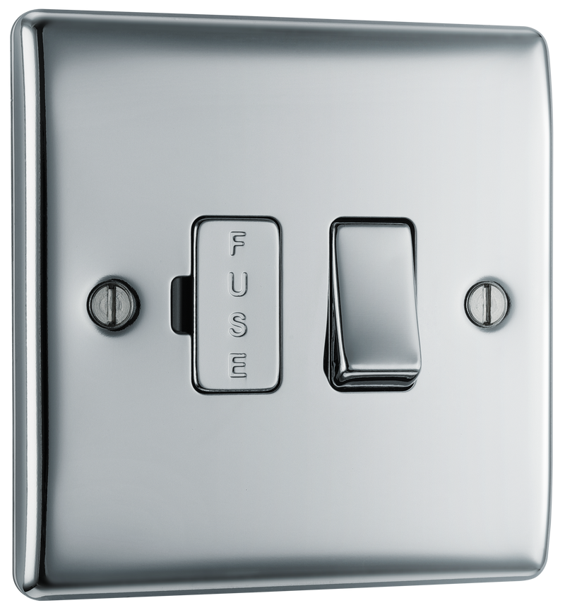 BG NPC50 Nexus Metal Polished Chrome 13A Switched Fused Spur Unit