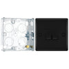 BG Nexus Matt Black 20A 16AX 2 Way Double Light Switch NFB42 with 25mm Steel Back Box