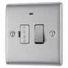 BG Nexus Brushed Steel 13A Neon Switched Fused Connection Unit & Surface Pattress Back Box