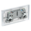 BG Nexus Metal Polished Chrome 13A Double Socket NPC22W with 25mm Steel Back Box