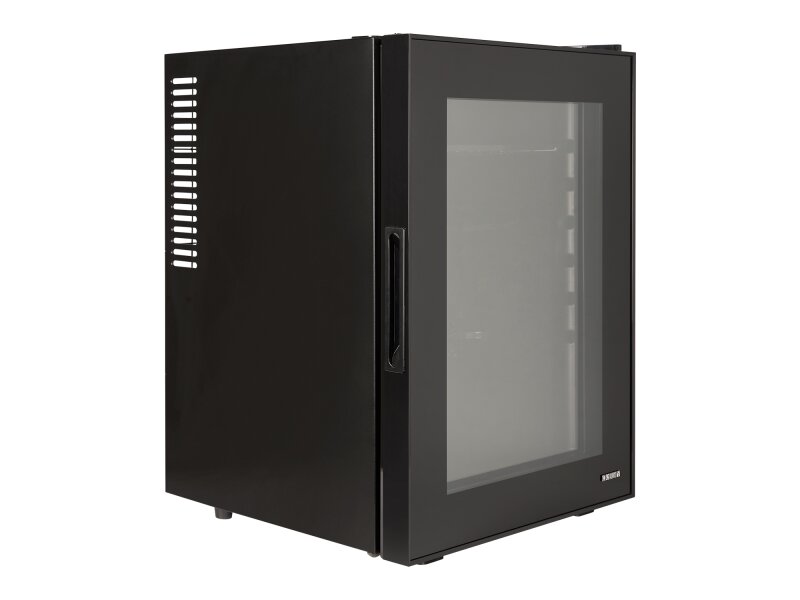 Corby Eton 40L Glass Minibar in Black with Black interior - UK Plug