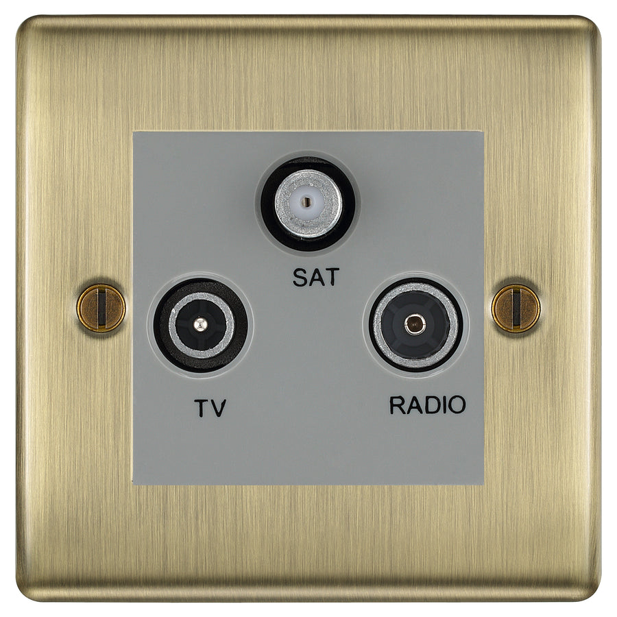 BG Nexus Metal Antique Brass TV/FM/SAT Socket NAB67G