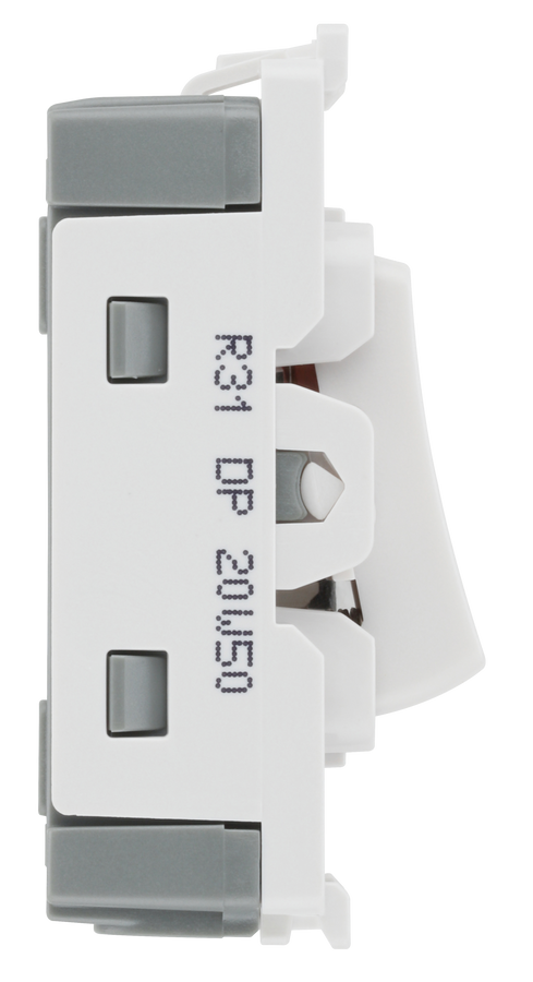 BG R31 Nexus Grid White 20A 20AX 2 Pole LED Indicator Switch Module