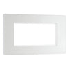 BG Evolve Pearl White 4G Euro Plate with 2X USB-A Dual Chargers Black Insert