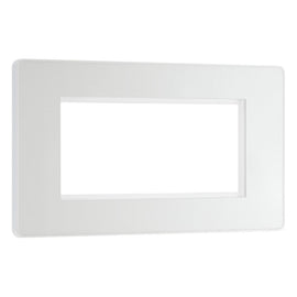 BG Evolve Pearl White 4G Euro Plate with 2X USB-A Dual Chargers Black Insert