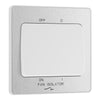BG Evolve Brushed Steel 10A 3 Pole Fan Isolator PCDBS15W with 25mm Steel Back Box