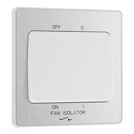 BG Evolve Brushed Steel 10A 3 Pole Fan Isolator PCDBS15W with 25mm Steel Back Box