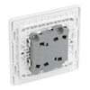 BG Evolve Pearlescent White 20A 16AX 2 Way Double Light Switch PCDCL42W with 25mm Steel Back Box