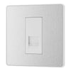 BG Evolve Brushed Steel 1 Gang Master Telephone Socket PCDBSBTM1W with 35mm Steel Back Box