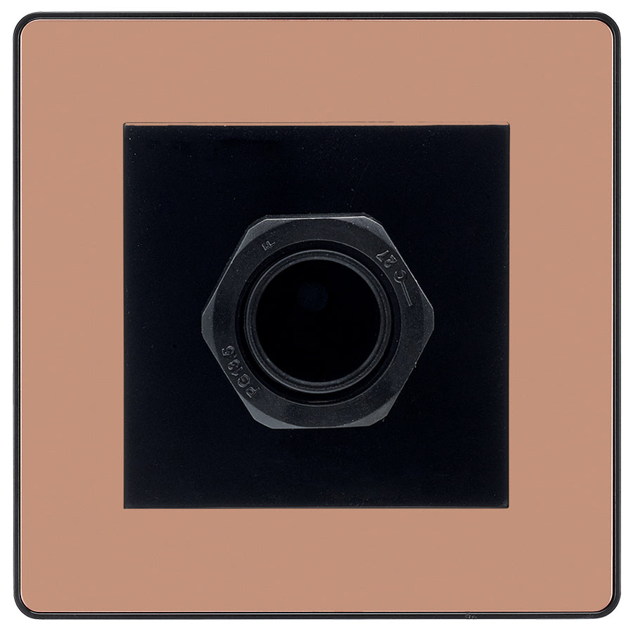 BG Evolve Polished Copper 45A Flex Outlet Euro Module | Black Insert