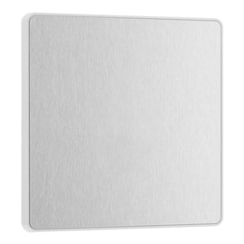BG Evolve Brushed Steel 1 Gang Blank Plate PCDBS94W with 25mm Steel Back Box