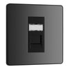 BG Evolve Black Chrome RJ45 Cat6 Single Data Outlet PCDBCRJ451B with 25mm Steel Back Box