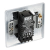 BG Nexus Polished Chrome 1 Gang 200W 2 Way Trailing Edge Push Type Dimmer Switch NPC81 with 35mm Steel Back Box
