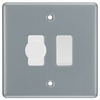 BG Metal Clad 2 Gang Switch 1x LED Dimmer 1x Intermediate Custom Grid Switch