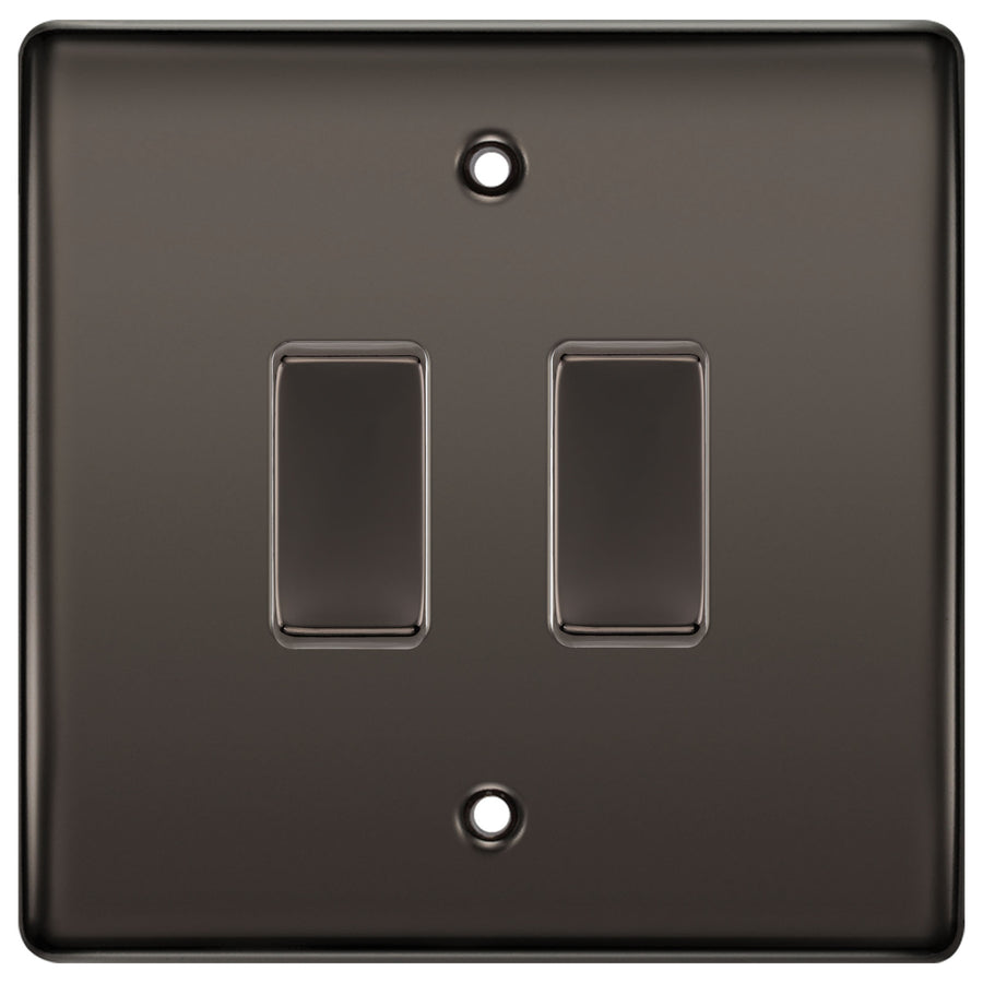 BG Black Nickel 2 Gang Intermediate Light Switch 3 Way Custom Switch