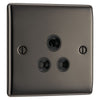 BG Nexus Black Nickel 5A Unswitched Round Pin Socket NBN29B and 25mm Steel Back Box