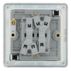 BG Screwless Black Nickel 20A 16AX 2 Way Double Light Switch FBN42 with 35mm Steel Back Box