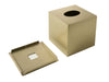 Corby Plymouth Cube Tissue Box Holder in Brushed Brass