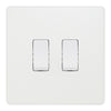BG Evolve Pearlescent White 2 Gang Intermediate Custom Grid Light Switch