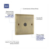 BG Nexus Antique Brass Single Co-Axial Socket with Surface Pattress Back Box