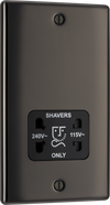  NBN20B Front - This dual voltage shaver socket from British General is suitable for use with 240V and 115V shavers and electric toothbrushes.