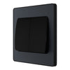BG Evolve Matt Grey 2G Wide Rocker Light Switch PCDMG42WB with 35mm Steel Back Box