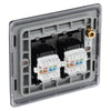 BG Nexus Matt Black 2 Gang RJ45 Double Data Outlet NFBRJ452 with 35mm Steel Back Box