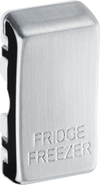 RRFFBS Side - This brushed steel finish rocker can be used to replace an existing switch rocker in the British General Grid range for easy identification of the device it operates and has 'FRIDGE FREEZER' embossed on it.