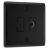 BG Nexus Matt Black 13A Unswitched Spur + Cable Outlet NFB55 with 35mm Steel Back Box