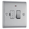 BG Nexus Brushed Steel 13A Switched Spur + Neon NBS52 with 25mm Steel Back Box