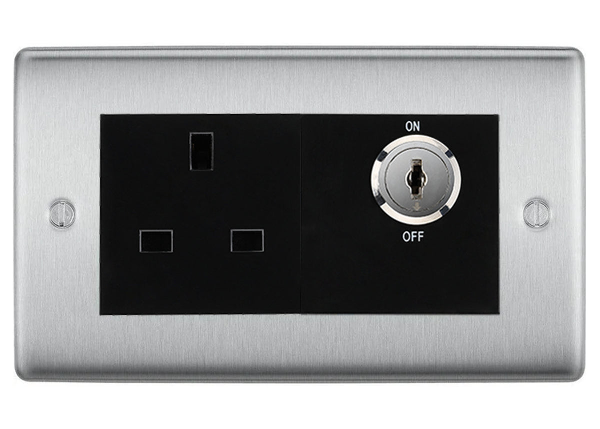 BG Nexus Brushed Steel 13A Double Pole Key Controlled Soc...– The ...