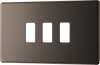 BG RFBN3 Nexus Screwless Grid Black Nickel 3 Module Front Plate