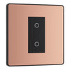 BG Evolve Polished Copper Single Master Touch Dimmer Switch PCDCPTDM1B with 35mm Steel Back Box