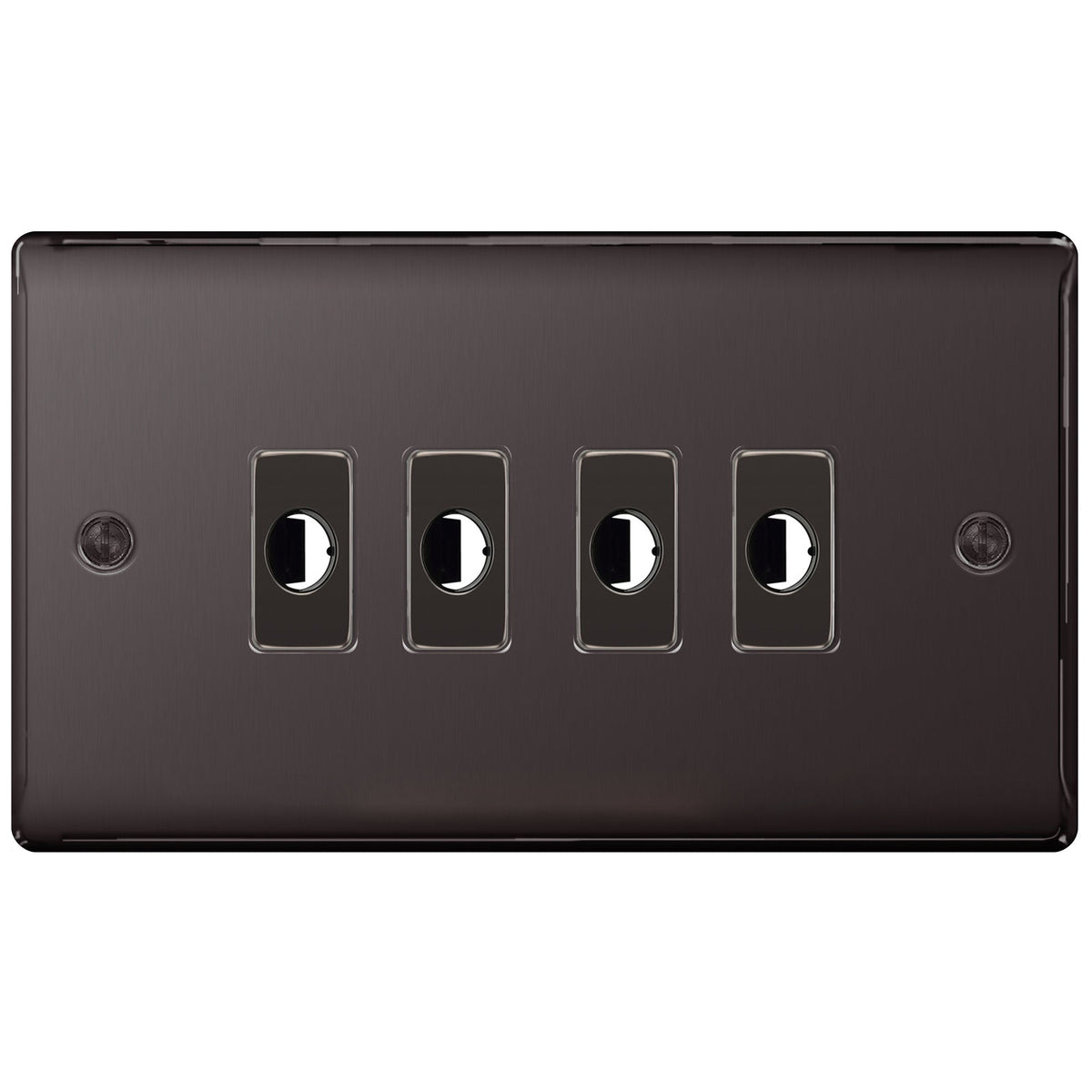 BG Nexus Metal Black Nickel 4 Gang Flex Outlet Socket – The Electrical ...