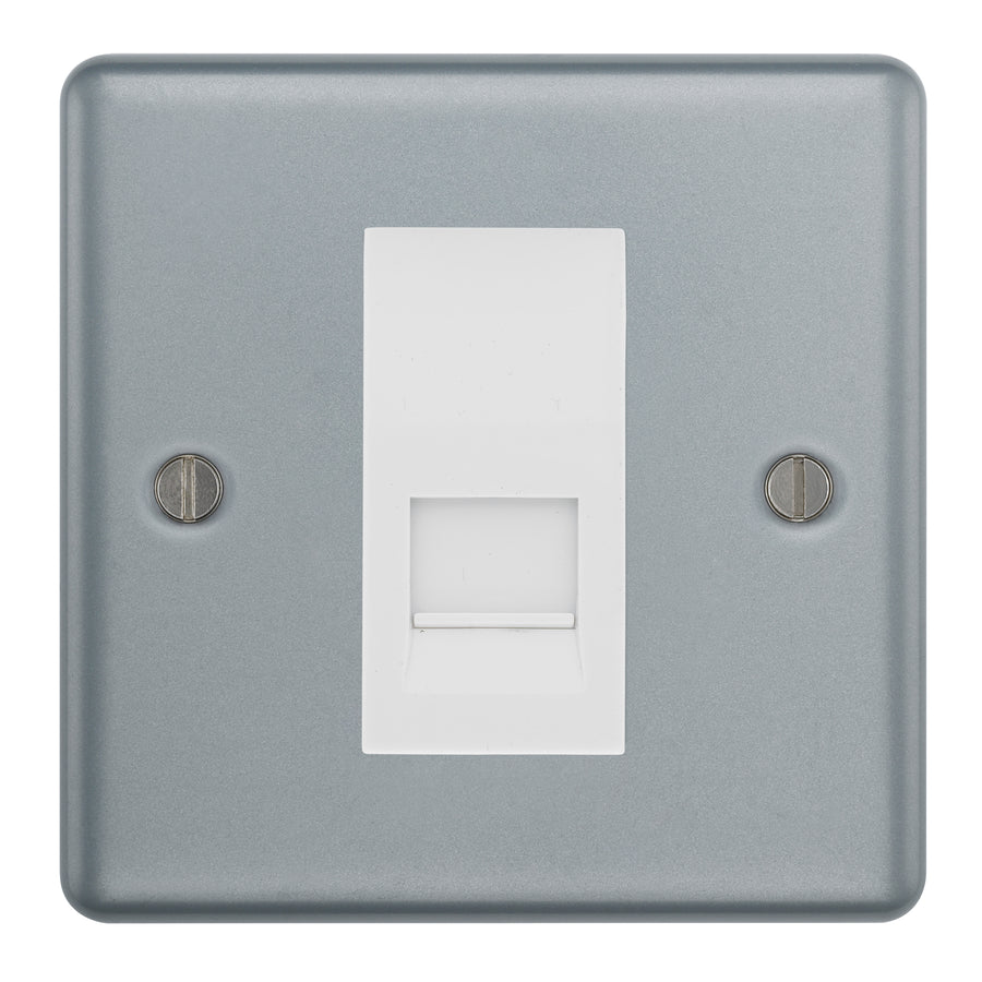 BG Metal Clad Single Master Telephone Socket, Screw Terminal - White Insert