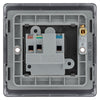 BG Nexus Matt Black 2A Unswitched Round Pin Socket NFB28B with 25mm Steel Back Box