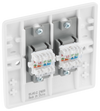 BG 8RJ45/2 Moulded Round Edge | White | RJ45 Double Data Outlet Socket (Screw)