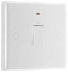 BG 833 Moulded Round Edge | White | 1 Gang 20A 2 Pole Flex Outlet Neon Switch