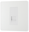 BG PCDCLBTM1W Pearlescent White Evolve 1 Gang Master Telephone Outlet - White Insert