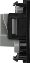 BG EM2ASB Euro Module 2A Round Pin Unswitched Socket - Black