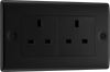 BG NFB24B Nexus Metal Matt Black 2G 13A Unswitched Socket Black Insert