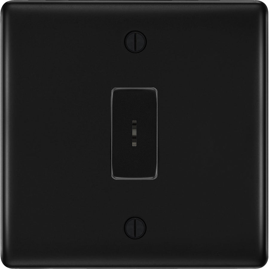 BG Nexus Metal Matt Black 2 Way Single Pole Secret Key Switch NFB12KY