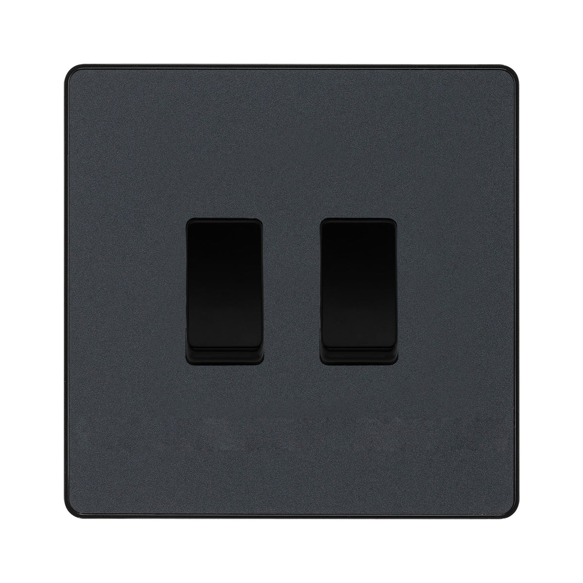BG Evolve Matt Grey 2 Gang Light Switch 1x Intermediate 1...– The ...