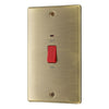 BG NAB72 Nexus Metal | Antique Brass | 2 Gang Double Plate 45A 2 Pole Neon Cooker Switch
